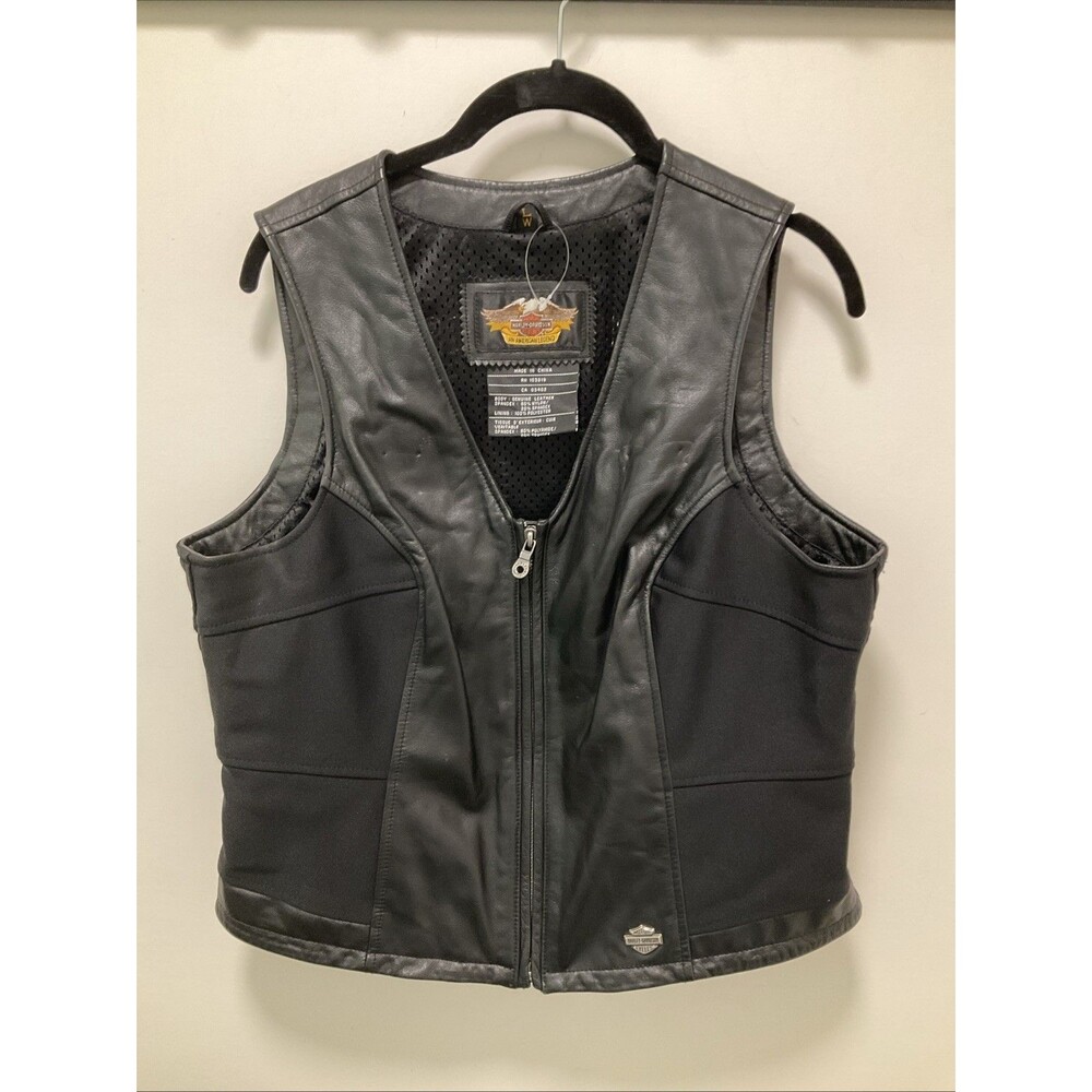 Harley Davidson leather vest womens Large